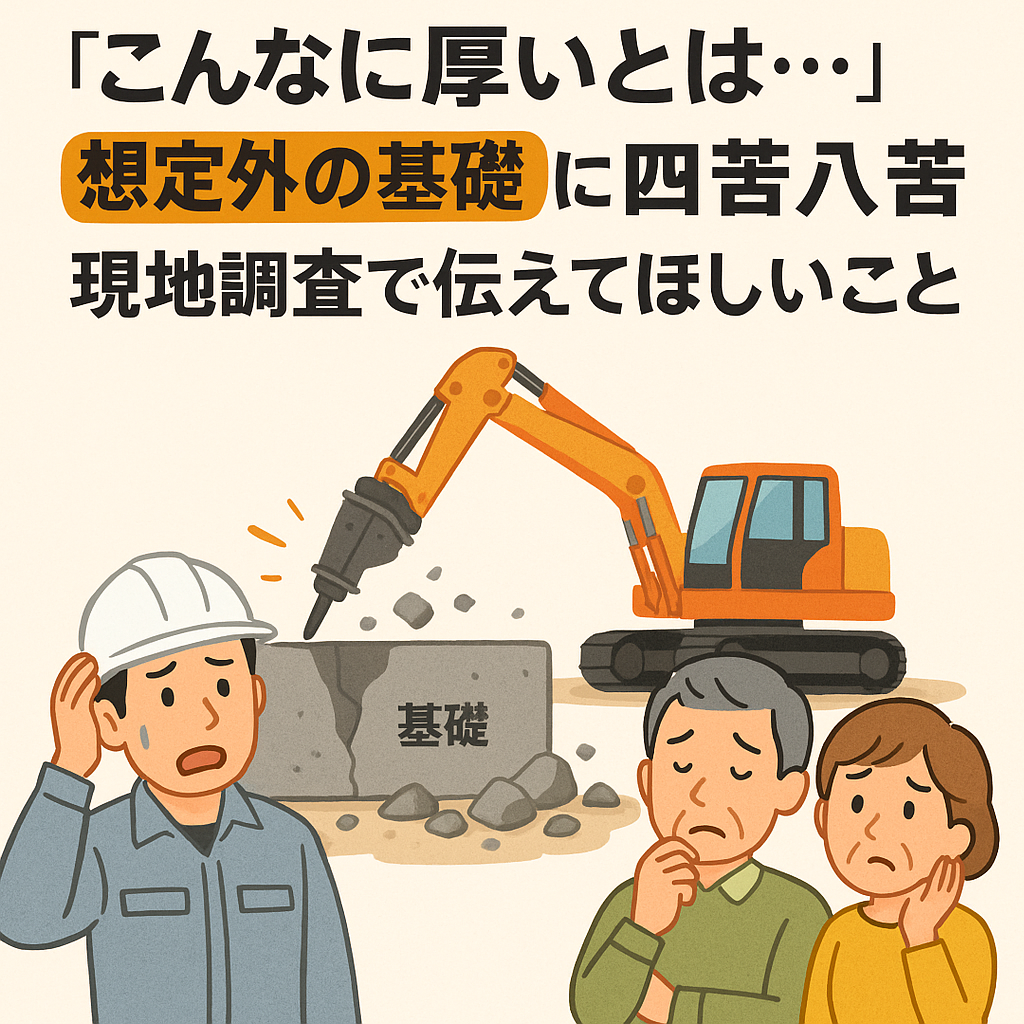 【解体現場より】「こんなに厚いとは…」想定外の基礎に四苦八苦!現地調査で伝えてほしいこと